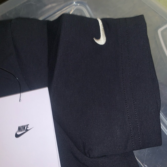 Nike Black Cropped Athletic Tee with Branded Swoosh Band - Picture 4 of 6